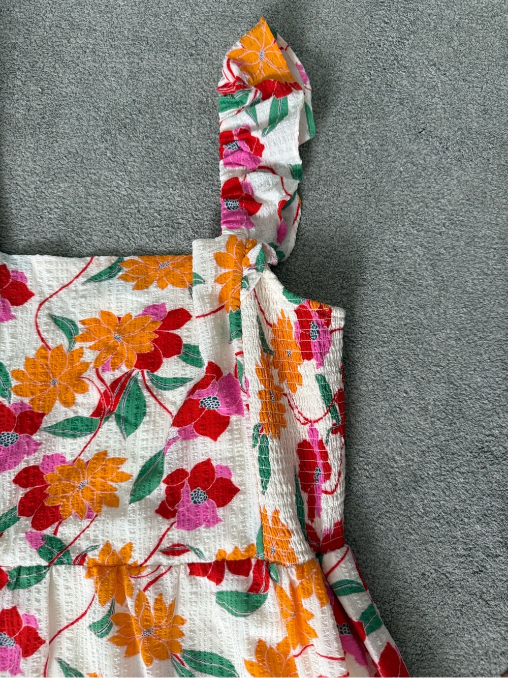 Draper James summer dress with Pink and Orange Floral Print - Picture 2 of 4